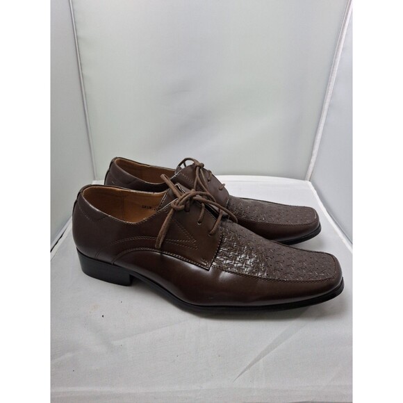 IZAK MATALINI Men\'s Brown Dress Shoes Size 7.5 Woven Details Oxfords main image 5